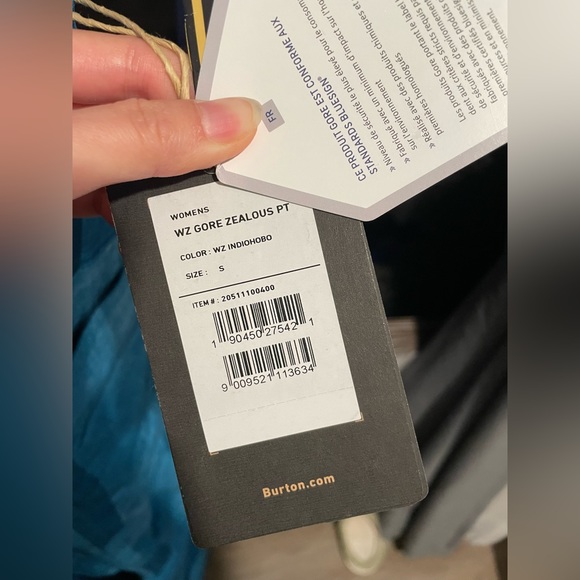 Burton Women's WZ Gore-Tex Zealous PT Snow Ski Bib Pants wz indiohobo SZ Small - Picture 12 of 12